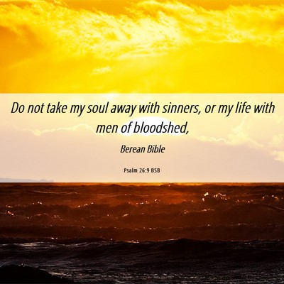 Picture 06 - Psalm 26:9 BSB - Do not take my soul away with sinners, or my life - Bible Verse Picture