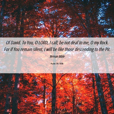 Picture 06 - Psalm 28:1 BSB - Of David. To You, O LORD, I call; be not deaf to - Bible Verse Picture