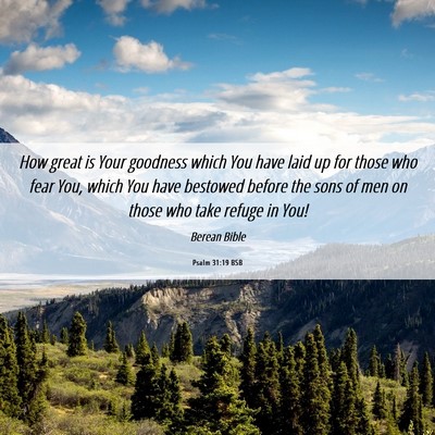 Picture 06 - Psalm 31:19 BSB - How great is Your goodness which You have laid up - Bible Verse Picture