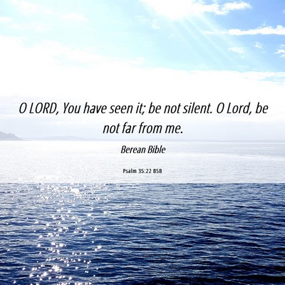 Picture 06 - Psalm 35:22 BSB - O LORD, You have seen it; be not silent. O Lord, - Bible Verse Picture
