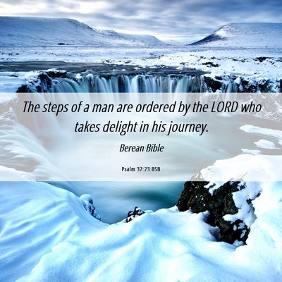 Picture 06 - Psalm 37:23 BSB - The steps of a man are ordered by the LORD who - Bible Verse Picture