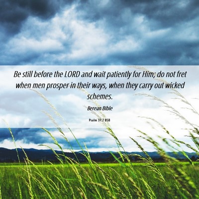 Picture 06 - Psalm 37:7 BSB - Be still before the LORD and wait patiently for - Bible Verse Picture