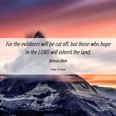Picture 06 - Psalm 37:9 BSB - For the evildoers will be cut off, but those who - Bible Verse Picture