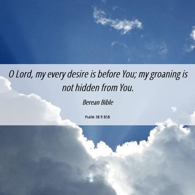 Picture 06 - Psalm 38:9 BSB - O Lord, my every desire is before You; my - Bible Verse Picture