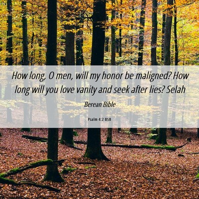 Picture 06 - Psalm 4:2 BSB - How long, O men, will my honor be maligned? How - Bible Verse Picture