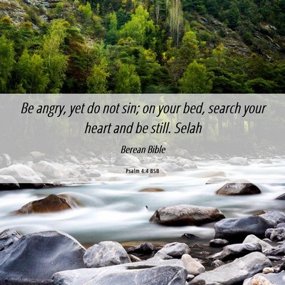 Picture 06 - Psalm 4:4 BSB - Be angry, yet do not sin; on your bed, search - Bible Verse Picture