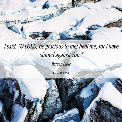 Picture 06 - Psalm 41:4 BSB - I said, “O LORD, be gracious to me; heal me, - Bible Verse Picture