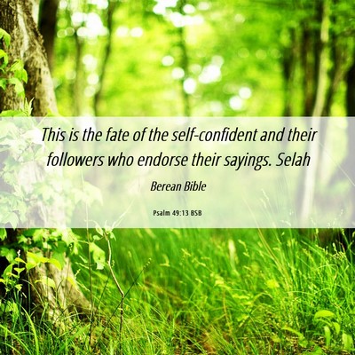 Picture 06 - Psalm 49:13 BSB - This is the fate of the self-confident and their - Bible Verse Picture