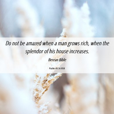 Picture 06 - Psalm 49:16 BSB - Do not be amazed when a man grows rich, when the - Bible Verse Picture
