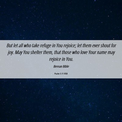 Picture 06 - Psalm 5:11 BSB - But let all who take refuge in You rejoice; let - Bible Verse Picture