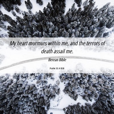 Picture 06 - Psalm 55:4 BSB - My heart murmurs within me, and the terrors of - Bible Verse Picture