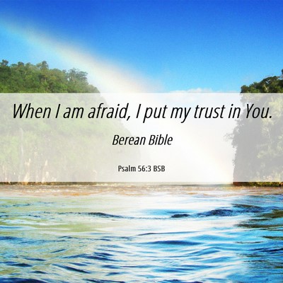 Picture 06 - Psalm 56:3 BSB - When I am afraid, I put my trust in - Bible Verse Picture