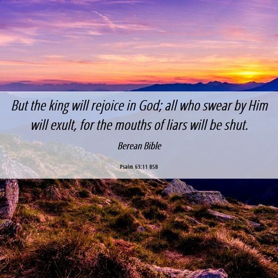 Picture 06 - Psalm 63:11 BSB - But the king will rejoice in God; all who swear - Bible Verse Picture