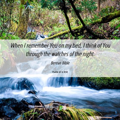 Picture 06 - Psalm 63:6 BSB - When I remember You on my bed, I think of You - Bible Verse Picture