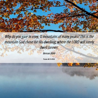 Picture 06 - Psalm 68:16 BSB - Why do you gaze in envy, O mountains of many - Bible Verse Picture