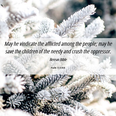 Picture 06 - Psalm 72:4 BSB - May he vindicate the afflicted among the people; - Bible Verse Picture