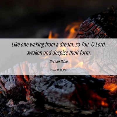 Picture 06 - Psalm 73:20 BSB - Like one waking from a dream, so You, O Lord, - Bible Verse Picture