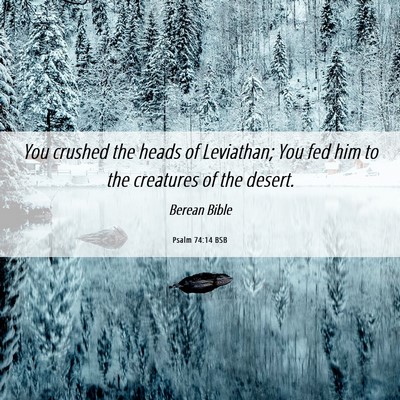 Picture 06 - Psalm 74:14 BSB - You crushed the heads of Leviathan; You fed him - Bible Verse Picture