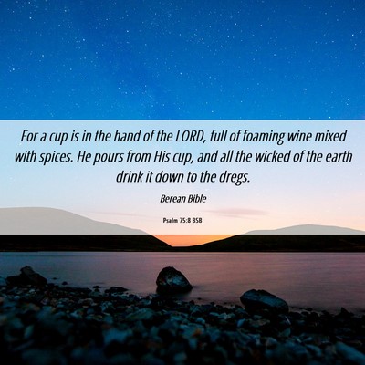 Picture 06 - Psalm 75:8 BSB - For a cup is in the hand of the LORD, full of - Bible Verse Picture