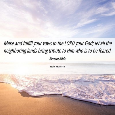 Picture 06 - Psalm 76:11 BSB - Make and fulfill your vows to the LORD your God; - Bible Verse Picture