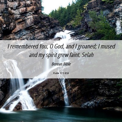 Picture 06 - Psalm 77:3 BSB - I remembered You, O God, and I groaned; I mused - Bible Verse Picture