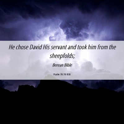 Picture 06 - Psalm 78:70 BSB - He chose David His servant and took him from the - Bible Verse Picture