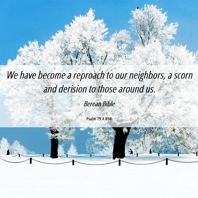 Picture 06 - Psalm 79:4 BSB - We have become a reproach to our neighbors, a - Bible Verse Picture