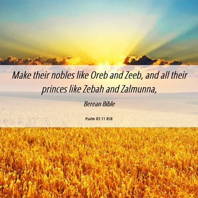 Picture 06 - Psalm 83:11 BSB - Make their nobles like Oreb and Zeeb, and all - Bible Verse Picture
