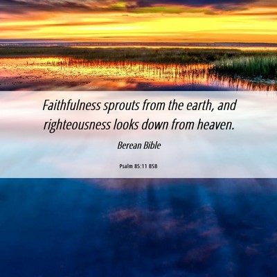 Picture 06 - Psalm 85:11 BSB - Faithfulness sprouts from the earth, and - Bible Verse Picture