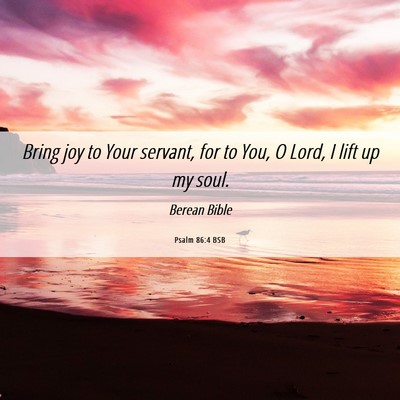 Picture 06 - Psalm 86:4 BSB - Bring joy to Your servant, for to You, O Lord, I - Bible Verse Picture