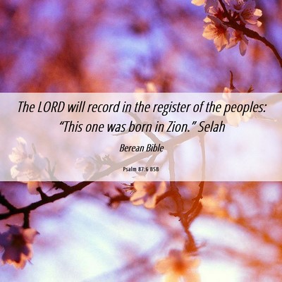 Picture 06 - Psalm 87:6 BSB - The LORD will record in the register of the - Bible Verse Picture