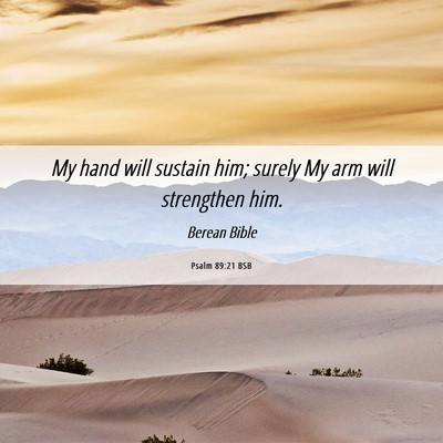 Picture 06 - Psalm 89:21 BSB - My hand will sustain him; surely My arm will - Bible Verse Picture
