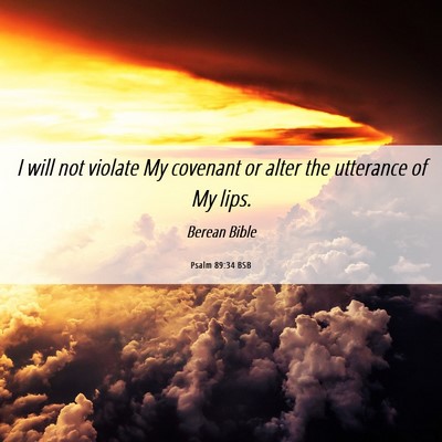 Picture 06 - Psalm 89:34 BSB - I will not violate My covenant or alter the - Bible Verse Picture