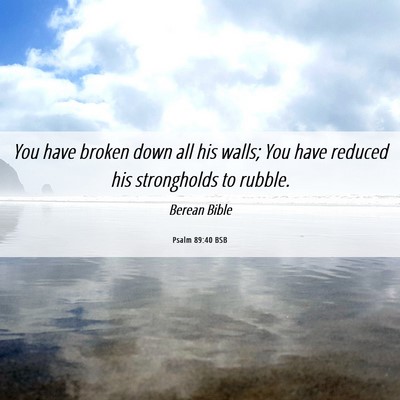 Picture 06 - Psalm 89:40 BSB - You have broken down all his walls; You have - Bible Verse Picture
