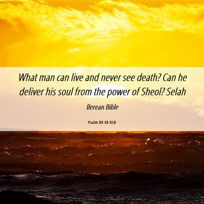 Picture 06 - Psalm 89:48 BSB - What man can live and never see death? Can he - Bible Verse Picture