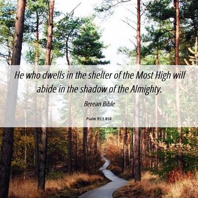 Picture 06 - Psalm 91:1 BSB - He who dwells in the shelter of the Most High - Bible Verse Picture