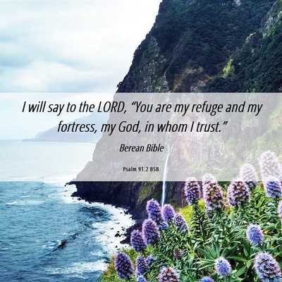 Picture 06 - Psalm 91:2 BSB - I will say to the LORD, “You are my refuge and - Bible Verse Picture