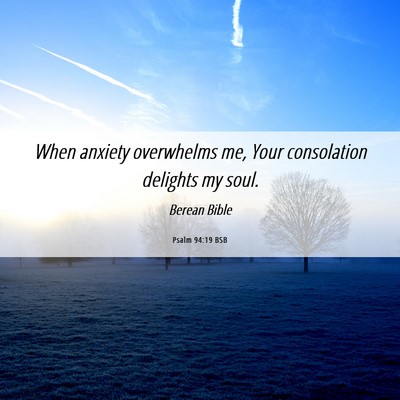Picture 06 - Psalm 94:19 BSB - When anxiety overwhelms me, Your consolation - Bible Verse Picture