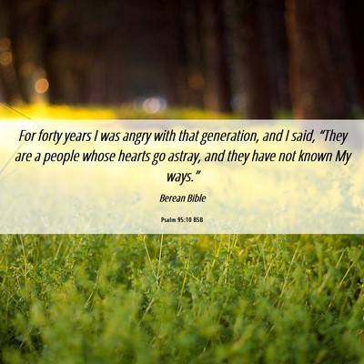 Picture 06 - Psalm 95:10 BSB - For forty years I was angry with that generation, - Bible Verse Picture