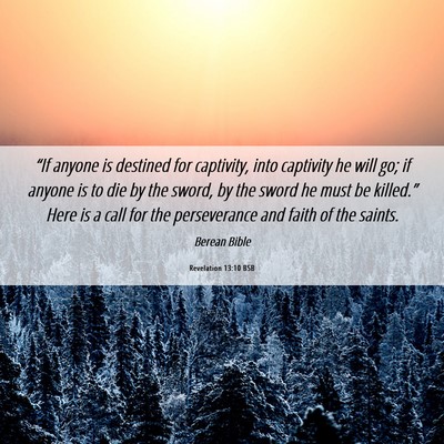Picture 06 - Revelation 13:10 BSB - “If anyone is destined for captivity, into - Bible Verse Picture