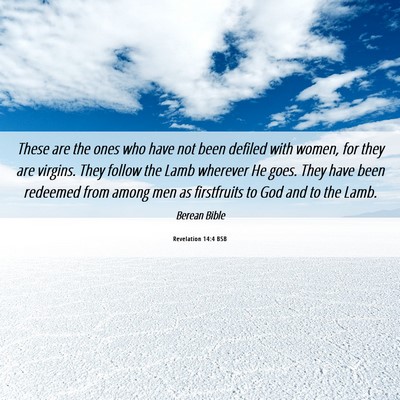 Picture 06 - Revelation 14:4 BSB - These are the ones who have not been defiled with - Bible Verse Picture