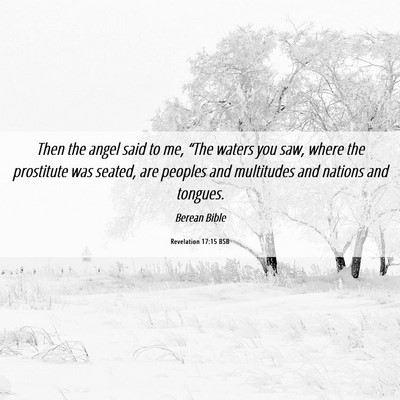 Picture 06 - Revelation 17:15 BSB - Then the angel said to me, “The waters you saw, - Bible Verse Picture