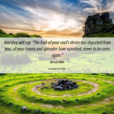 Picture 06 - Revelation 18:14 BSB - And they will say: “The fruit of your soul’s - Bible Verse Picture
