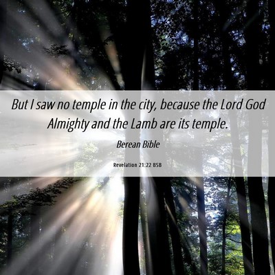 Picture 06 - Revelation 21:22 BSB - But I saw no temple in the city, because the Lord - Bible Verse Picture