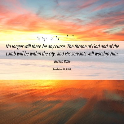 Picture 06 - Revelation 22:3 BSB - No longer will there be any curse. The throne of - Bible Verse Picture