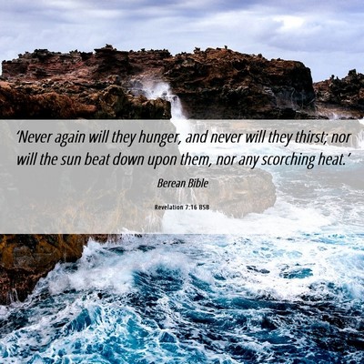 Picture 06 - Revelation 7:16 BSB - ‘Never again will they hunger, and never will - Bible Verse Picture