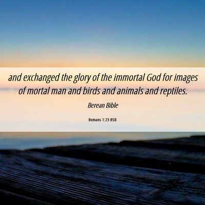 Picture 06 - Romans 1:23 BSB - and exchanged the glory of the immortal God for - Bible Verse Picture