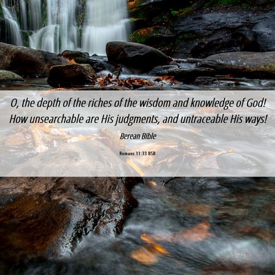 Picture 06 - Romans 11:33 BSB - O, the depth of the riches of the wisdom and - Bible Verse Picture