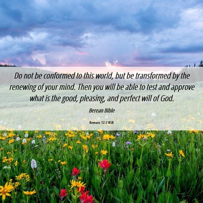 Picture 06 - Romans 12:2 BSB - Do not be conformed to this world, but be - Bible Verse Picture