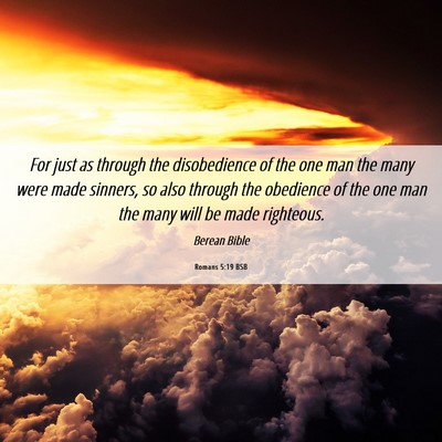 Picture 06 - Romans 5:19 BSB - For just as through the disobedience of the one - Bible Verse Picture